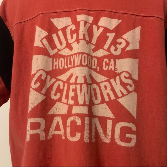 Lucky Brand Cycleworks Racing Red T-Shirt Men’s Medium Red - Picture 2 of 5